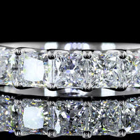 14K White Gold Half Eternity Band with 11 Prong Set Princess Cut Lab Diamonds - 1.98 Carat Total Diamond Weight - Covaloro Fine Jewelry