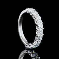 14K White Gold Half Eternity Band with 11 Prong Set Princess Cut Lab Diamonds - 1.98 Carat Total Diamond Weight - Covaloro Fine Jewelry