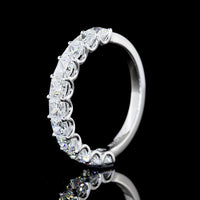 14K White Gold Half Eternity Band with 11 Prong Set Princess Cut Lab Diamonds - 1.98 Carat Total Diamond Weight - Covaloro Fine Jewelry