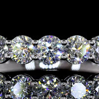 14K White Gold Half Eternity Band with 11 Prong Set Round Natural Diamonds - 1.06 Carat Total Diamond Weight - Covaloro Fine Jewelry
