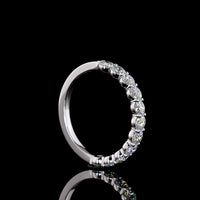 14K White Gold Half Eternity Band with 11 Prong Set Round Natural Diamonds - 1.06 Carat Total Diamond Weight - Covaloro Fine Jewelry