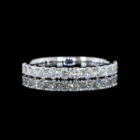 14K White Gold Half Eternity Band with 13 U-Prong Set Round Lab Diamonds - 0.67 Carat Total Weight, E-F Color, VS Clarity - Covaloro Fine Jewelry