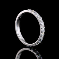 14K White Gold Half Eternity Band with 13 U-Prong Set Round Lab Diamonds - 0.67 Carat Total Weight, E-F Color, VS Clarity - Covaloro Fine Jewelry