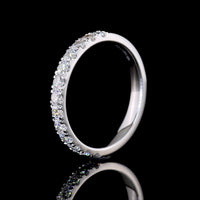 14K White Gold Half Eternity Band with 13 U-Prong Set Round Lab Diamonds - 0.67 Carat Total Weight, E-F Color, VS Clarity - Covaloro Fine Jewelry