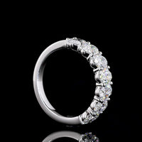 14K White Gold Half Eternity Band with 7 North-South Oval Cut Lab Diamonds - 1.74 Carat Total Weight, E-F Color VS Clarity - Covaloro Fine Jewelry