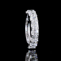 14K White Gold Half Eternity Band with 9 Asscher Cut Lab Grown Diamonds - 2.80 Carat Total Diamond Weight, E-F Color VS Clarity, U-Prong Setting - Covaloro Fine Jewelry