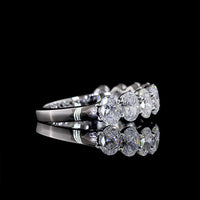 14K White Gold Half Eternity Band with 9 Oval Cut Lab Diamonds - 2.00 Total Carat Weight, E-F Color VS Clarity - Covaloro Fine Jewelry