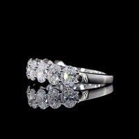 14K White Gold Half Eternity Band with 9 Oval Cut Lab Diamonds - 2.00 Total Carat Weight, E-F Color VS Clarity - Covaloro Fine Jewelry