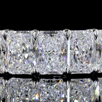 14K White Gold Half Eternity Band with 9 Prong Set Radiant Cut Lab Diamonds - 4.08 Carats Total Diamond Weight - Covaloro Fine Jewelry