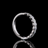 14K White Gold Half Eternity Band with Bezel Set Emerald Cut Lab Diamonds - 0.74 Carats Total Diamond Weight - Covaloro Fine Jewelry