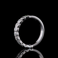 14K White Gold Half Eternity Band with Bezel Set Emerald Cut Lab Diamonds - 0.74 Carats Total Diamond Weight - Covaloro Fine Jewelry