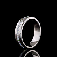 14K White Gold Half Eternity Band with Channel Set Princess Cut Lab Diamonds - 1.04 Carat Total Diamond Weight - Covaloro Fine Jewelry
