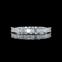 14K White Gold Half Eternity Band with East-West Emerald Cut Lab Diamonds - 1.00 Carat Total Weight, E-F Color VS1 Clarity - Covaloro Fine Jewelry