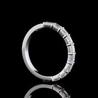 14K White Gold Half Eternity Band with East-West Emerald Cut Lab Diamonds - 1.00 Carat Total Weight, E-F Color VS1 Clarity - Covaloro Fine Jewelry