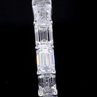 14K White Gold Half Eternity Band with East-West Emerald Cut Lab Diamonds - 2.58 Carat Total Weight - Covaloro Fine Jewelry