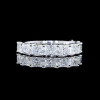 14K White Gold Half Eternity Band with East-West Prong Set Radiant Cut Lab Diamonds - 1.99 Total Carat Weight, E-F Color, VS Clarity - Covaloro Fine Jewelry