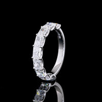 14K White Gold Half Eternity Band with East-West Prong Set Radiant Cut Lab Diamonds - 1.99 Total Carat Weight, E-F Color, VS Clarity - Covaloro Fine Jewelry
