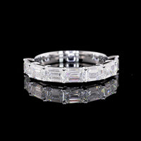 14K White Gold Half Eternity Band with East-West Set Emerald Cut Lab Diamonds - 2.06 Carat Total Diamond Weight E-F Color VVS2 Clarity - Covaloro Fine Jewelry