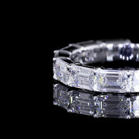14K White Gold Half Eternity Band with East-West Set Emerald Cut Lab Diamonds - 2.85 Carat Total Weight, E VVS2 - Covaloro Fine Jewelry