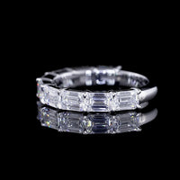 14K White Gold Half Eternity Band with East-West Set Emerald Cut Lab Diamonds - 2.85 Carat Total Weight, E VVS2 - Covaloro Fine Jewelry