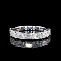 14K White Gold Half Eternity Band with East-West Set Emerald Cut Lab Diamonds - 4.05 Carats Total Diamond Weight - Covaloro Fine Jewelry