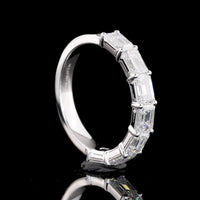 14K White Gold Half Eternity Band with East-West Set Emerald Cut Lab Diamonds - 4.05 Carats Total Diamond Weight - Covaloro Fine Jewelry