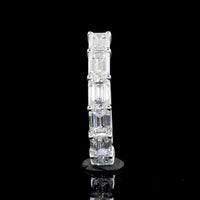 14K White Gold Half Eternity Band with East-West Set Emerald Cut Lab Diamonds - 4.05 Carats Total Diamond Weight - Covaloro Fine Jewelry