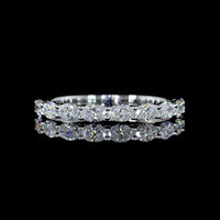 14K White Gold Half Eternity Band with East-West Set Oval Lab Diamonds - 0.86 Carat Total Diamond Weight - Covaloro Fine Jewelry