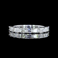 14K White Gold Half Eternity Band with East-West Set Radiant Cut Lab Diamonds - 1.00 Total Carat Weight, E-F Color, VS Clarity - Covaloro Fine Jewelry