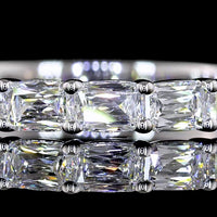 14K White Gold Half Eternity Band with East-West Set Radiant Cut Lab Diamonds - 1.00 Total Carat Weight, E-F Color, VS Clarity - Covaloro Fine Jewelry