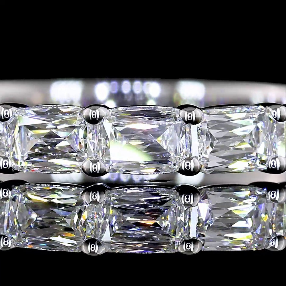 14K White Gold Half Eternity Band with East-West Set Radiant Cut Lab Diamonds - 1.00 Total Carat Weight, E-F Color, VS Clarity - Covaloro Fine Jewelry