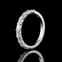 14K White Gold Half Eternity Band with East-West Set Radiant Cut Lab Diamonds - 1.00 Total Carat Weight, E-F Color, VS Clarity - Covaloro Fine Jewelry