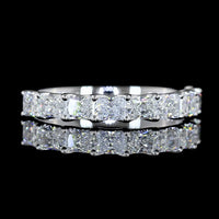 14K White Gold Half Eternity Band with East-West Set Radiant Cut Lab Diamonds - 1.08 Total Carat Weight, E-F Color VS2 Clarity - Covaloro Fine Jewelry