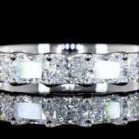 14K White Gold Half Eternity Band with East-West Set Radiant Cut Lab Diamonds - 1.08 Total Carat Weight, E-F Color VS2 Clarity - Covaloro Fine Jewelry