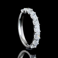 14K White Gold Half Eternity Band with East-West Set Radiant Cut Lab Diamonds - 1.08 Total Carat Weight, E-F Color VS2 Clarity - Covaloro Fine Jewelry