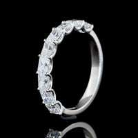 14K White Gold Half Eternity Band with East-West Set Radiant Cut Lab Diamonds - 1.08 Total Carat Weight, E-F Color VS2 Clarity - Covaloro Fine Jewelry