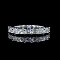 14K White Gold Half Eternity Band with East-West Set Radiant Modified Cut Lab Diamonds - 0.94 Carats Total Diamond Weight - Covaloro Fine Jewelry