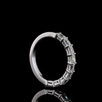 14K White Gold Half Eternity Band with East-West Set Radiant Modified Cut Lab Diamonds - 0.94 Carats Total Diamond Weight - Covaloro Fine Jewelry