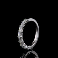 14K White Gold Half Eternity Band with East-West Set Radiant Modified Cut Lab Diamonds - 0.94 Carats Total Diamond Weight - Covaloro Fine Jewelry
