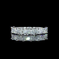 14K White Gold Half Eternity Band with East-West U-Prong Set Radiant Cut Natural Diamonds - 1.86 Carat Total Diamond Weight - Covaloro Fine Jewelry