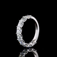 14K White Gold Half Eternity Band with East-West U-Prong Set Radiant Cut Natural Diamonds - 1.86 Carat Total Diamond Weight - Covaloro Fine Jewelry