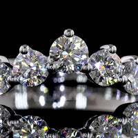 14K White Gold Half Eternity Band with Graduated Round Lab Diamonds - 0.76 Carat Total Diamond Weight E-F VS - Covaloro Fine Jewelry