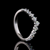 14K White Gold Half Eternity Band with Graduated Round Lab Diamonds - 0.76 Carat Total Diamond Weight E-F VS - Covaloro Fine Jewelry