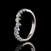 14K White Gold Half Eternity Band with Graduated Round Lab Diamonds - 0.76 Carat Total Diamond Weight E-F VS - Covaloro Fine Jewelry