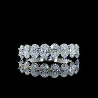 14K White Gold Half Eternity Band with North-South Oval Cut Lab Diamonds - 1.97 Carats Total Diamond Weight - Covaloro Fine Jewelry