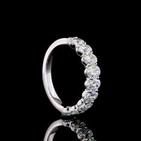 14K White Gold Half Eternity Band with North-South Oval Cut Lab Diamonds - 1.97 Carats Total Diamond Weight - Covaloro Fine Jewelry