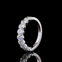 14K White Gold Half Eternity Band with North-South Oval Cut Lab Diamonds - 1.97 Carats Total Diamond Weight - Covaloro Fine Jewelry