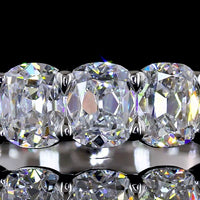 14K White Gold Half Eternity Band with North-South Prong Set Antique Cushion Cut Lab Diamonds - 2.11 Carat Total Diamond Weight - Covaloro Fine Jewelry