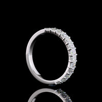 14K White Gold Half Eternity Band with North-South Prong Set Emerald Cut Lab Diamonds - 1.07 Carat Total Weight - Covaloro Fine Jewelry
