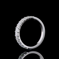 14K White Gold Half Eternity Band with North-South Prong Set Emerald Cut Lab Diamonds - 1.07 Carat Total Weight - Covaloro Fine Jewelry